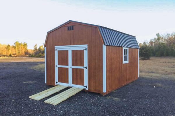 exterior of brown dutch barn for sale