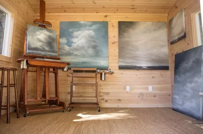 art studio in a 10x12 shed