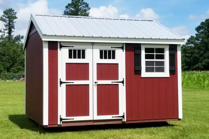 red classic workshop shed for sale