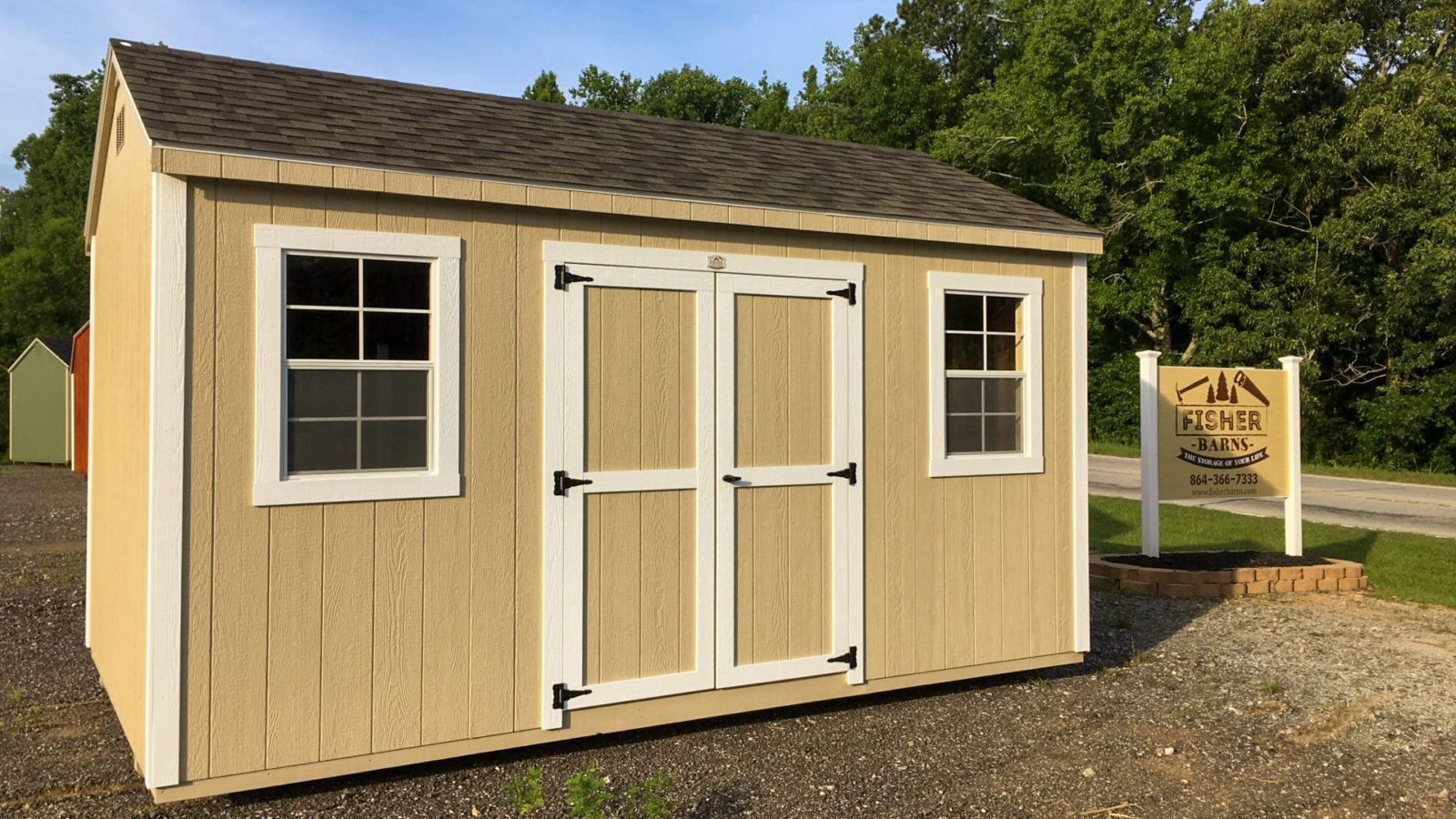 exterior of pre-built storage shed for sale in abbeville SC