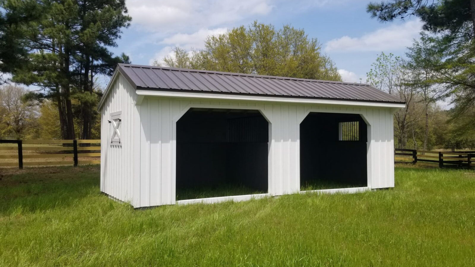 A Run-In Shed, one of the greatest horse barn styles.